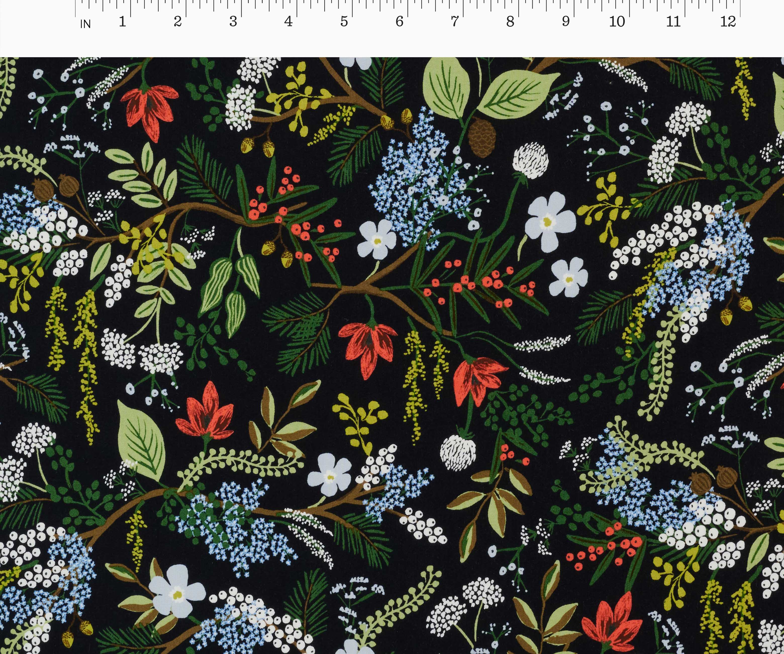 Juniper Forest Rayon Fabric - Black